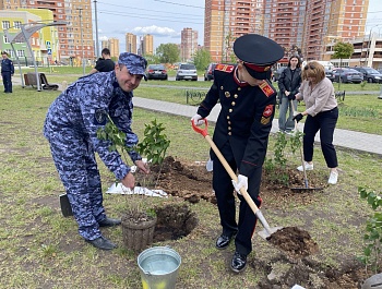 Тульский охранный союз и телеведущая Арина Шарапова заложили Аллею сирени в честь 80-летия Великой Победы